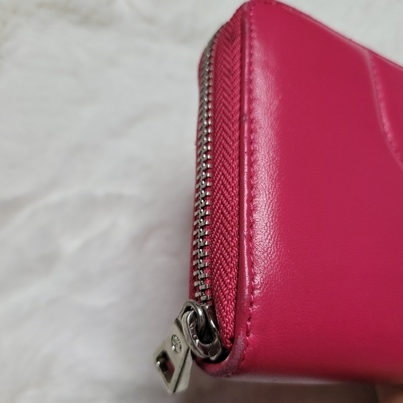 Longchamp Pink Leather Zip Around Wallet – Classic Organizer - Picture 5 of 16